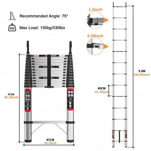 Telescopic ladder - 5m,
